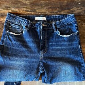 KanCan Dark Blue Distressed Women Jeans
